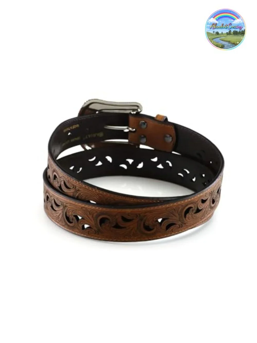 Genuine Leather Western Belt with Interchangeable Snap Buckle